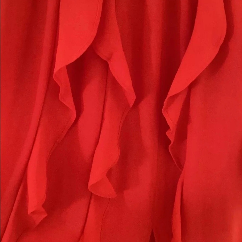 MOON RIVER - Elegant Red Ruffle Maxi Dress. Size Small - Picture 3 of 7